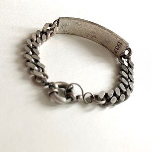 Madewell gunmetal ID bracelet